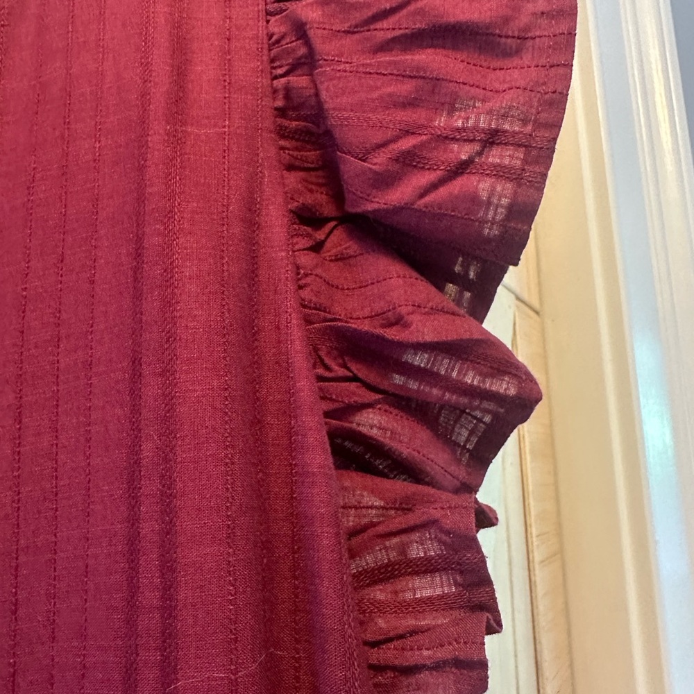 Universal Thread Red Pleated Maxi Dress Sleeveless Square Neck with pockets!!! - Picture 6 of 9